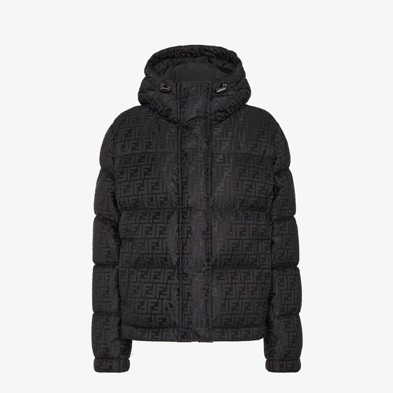 Fendi Ff-pattern Puffer Jacket In Black