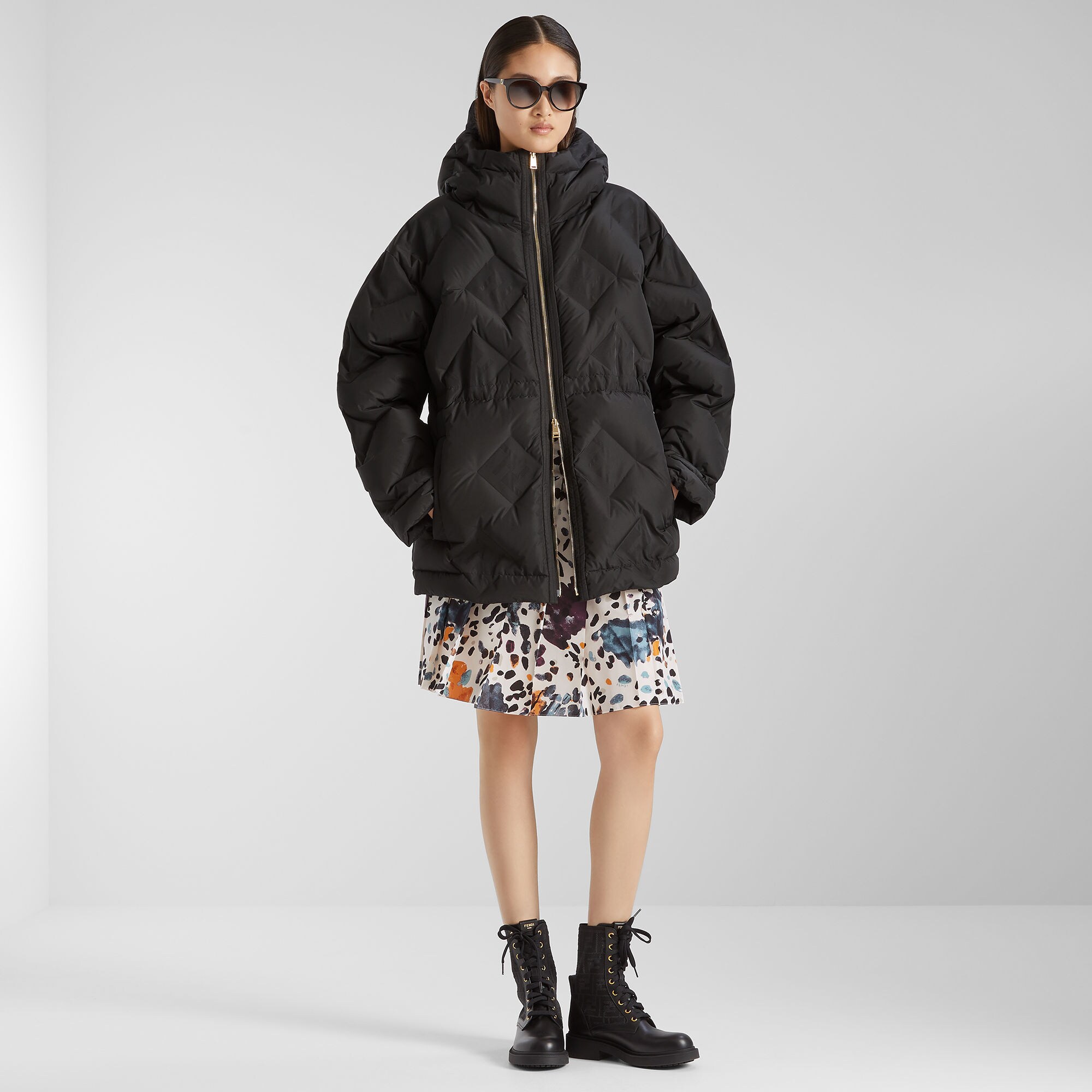 ダウンジャケット テクニカルファブリック ブラック | Fendi