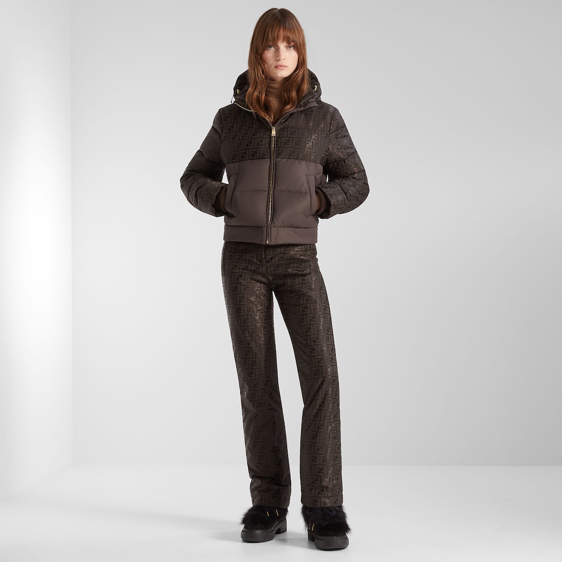 Down Jacket Technical fabric Brown - Image 4/4