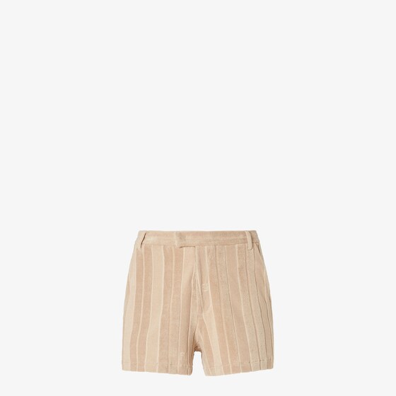 Fendi Terry Ff-jacquard Stripe Shorts In Neutral