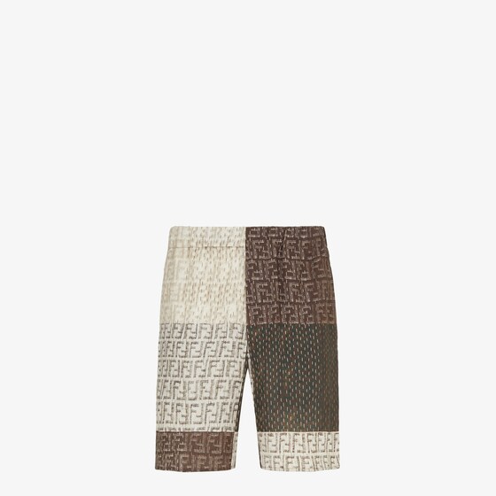 Fendi All-over Ff Print Panelled Bermuda Shorts In Multi