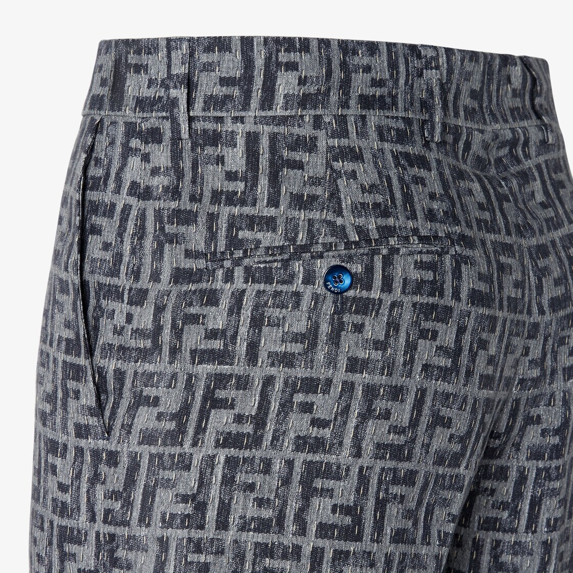 Bermudas Blue FF denim shorts with stitching Blue - Image 3/3