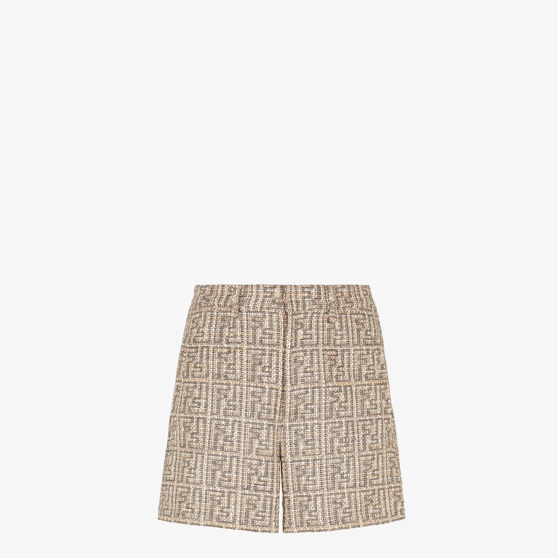 Short trousers - Beige woven FF short trousers