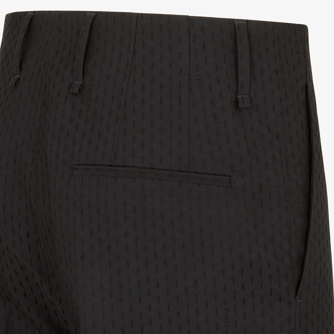 Trousers Black jacquard wool trousers Black - Image 3/4