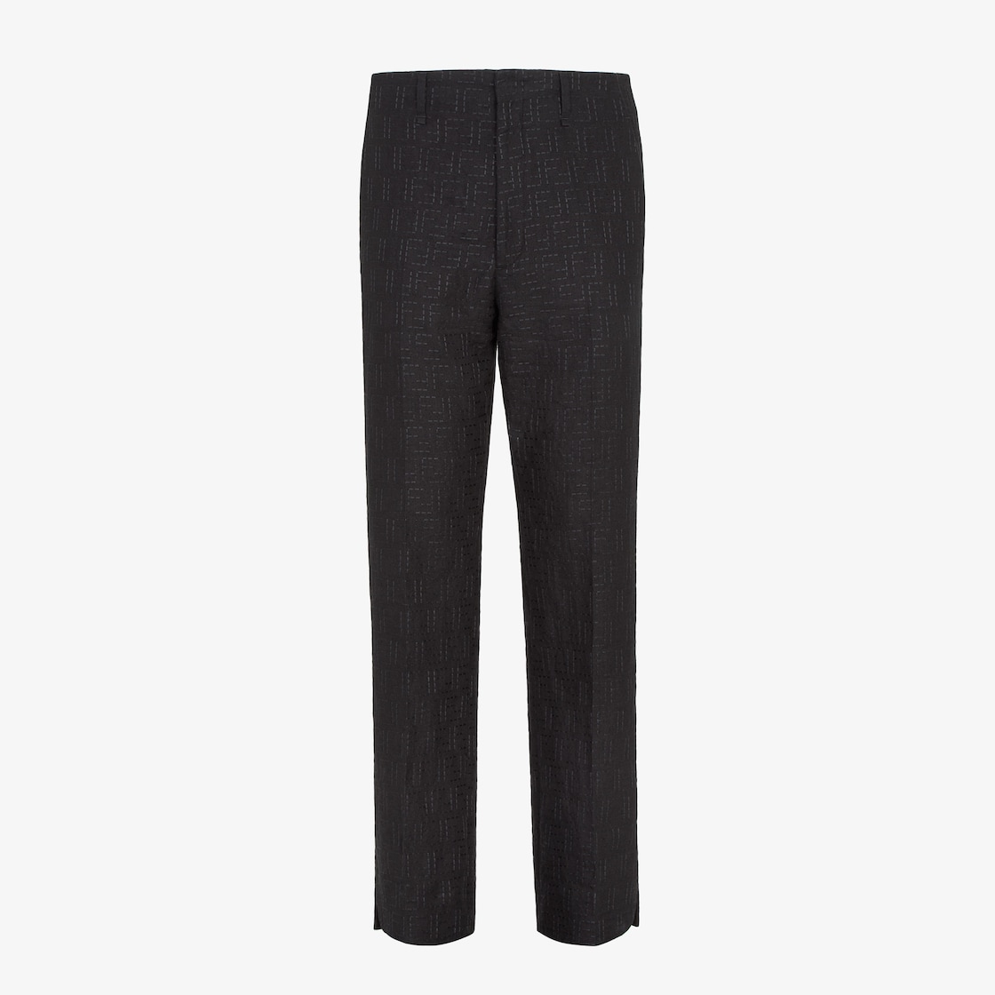 Trousers Black linen FF jacquard trousers Black - Image 1/4