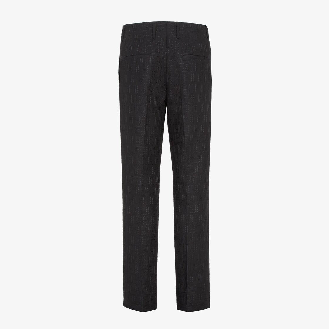 Trousers Black linen FF jacquard trousers Black - Image 2/4