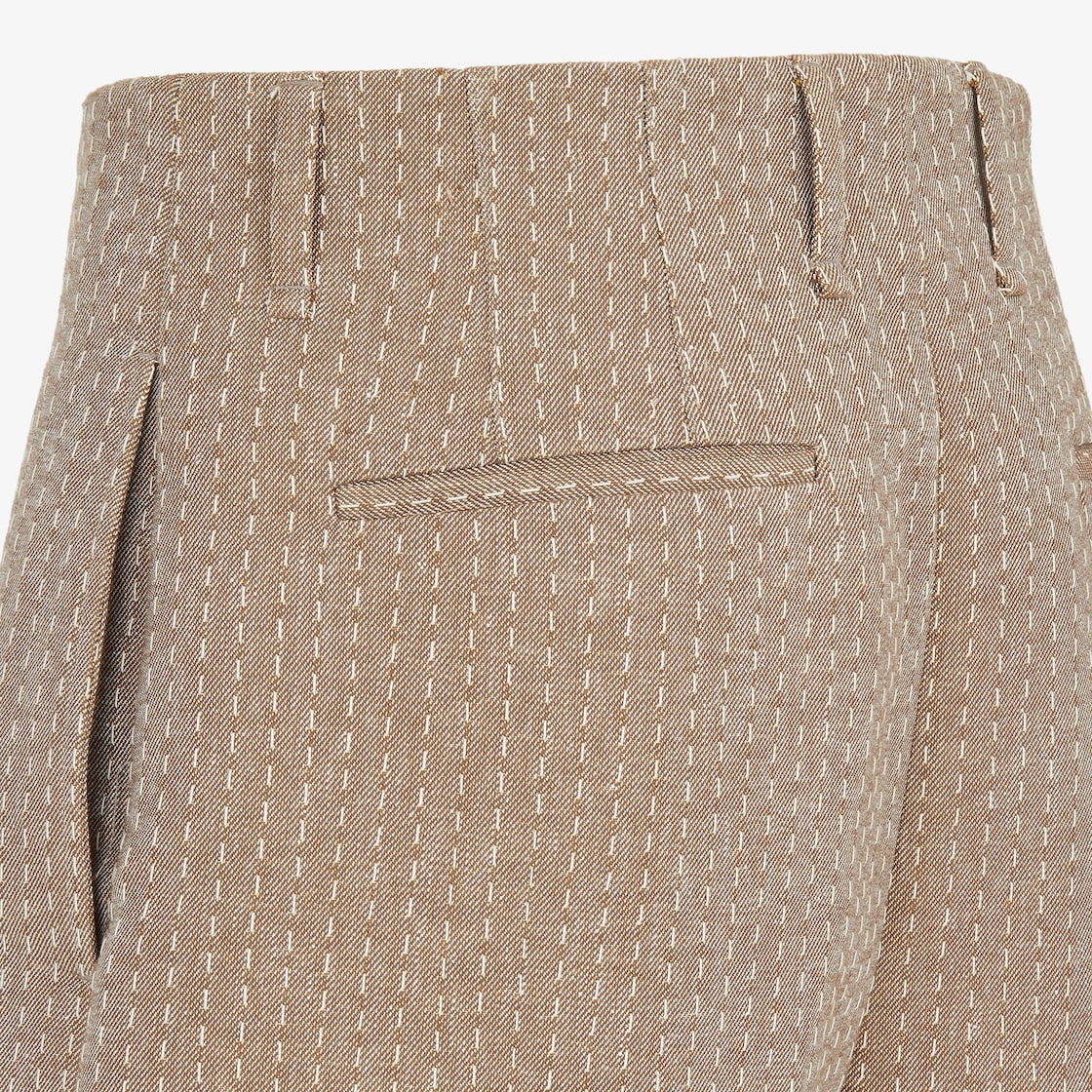 Bermudas Beige jacquard shorts with topstitching Beige - Image 4/5