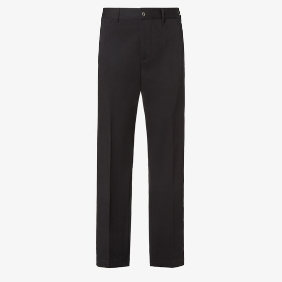 Fendi Black Gabardine Pants In Black