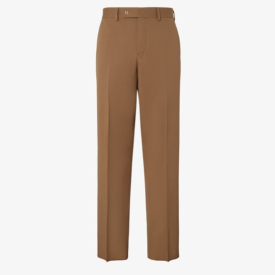 Fendi Rust Wool Pants In Brown
