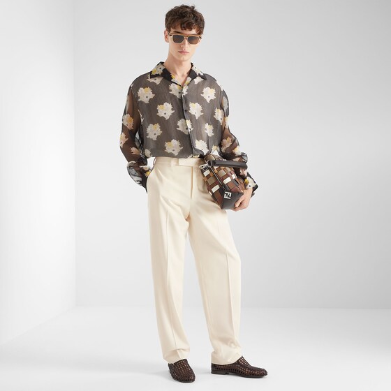 Fendi Tailored trousers with trouser crease and belt loops | Thumbnail 4