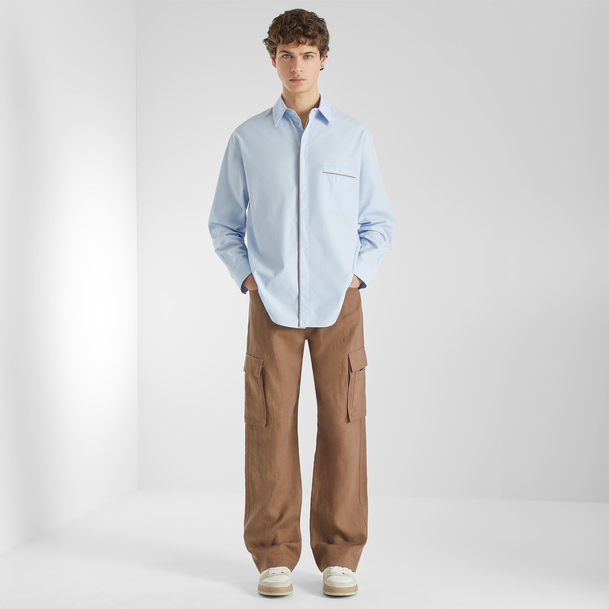 パンツ リネン ブラウン | Fendi