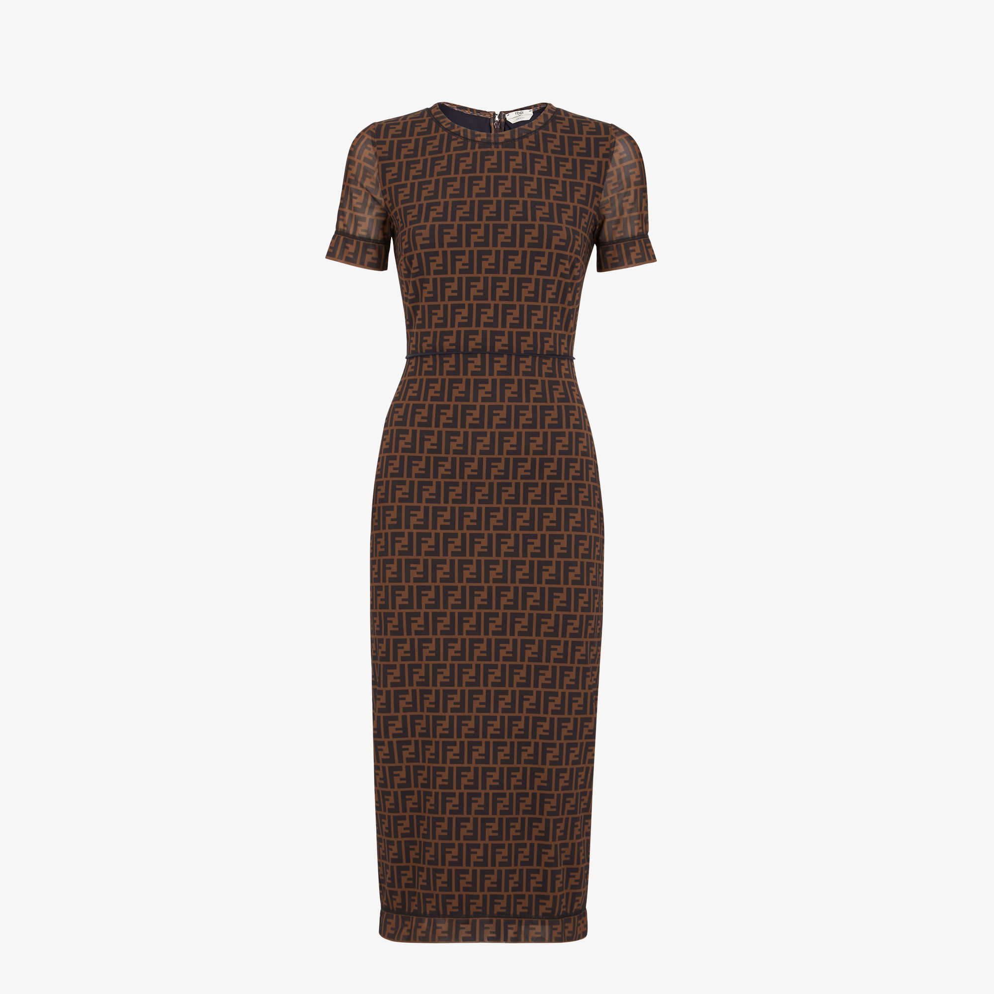 mesh dress brown