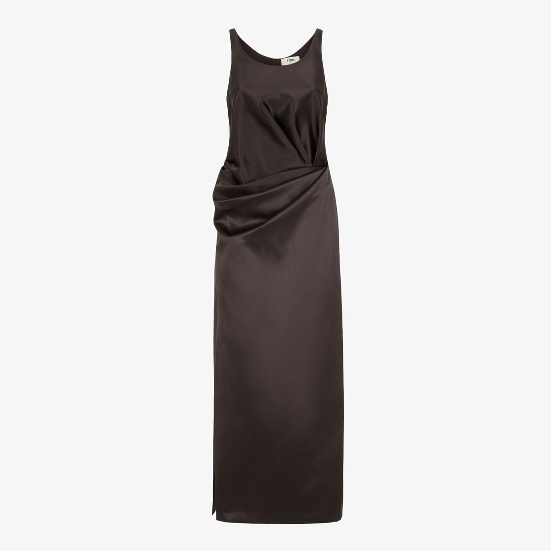 Dress Brown duchess satin dress Fendi