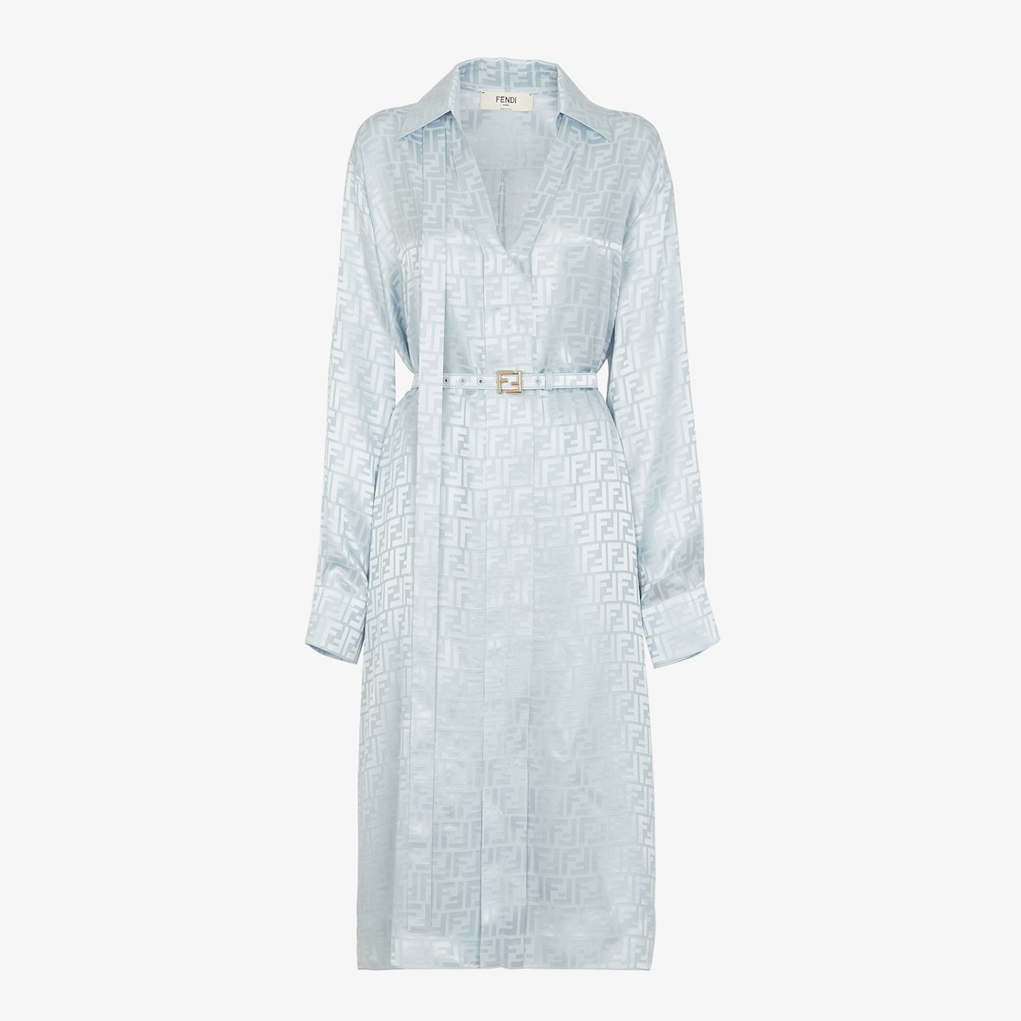 Monogrammed Satin Robe in Sky Blue