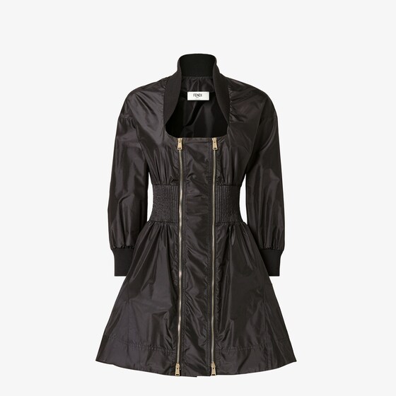 Fendi Zip-up Mini Dress In Black