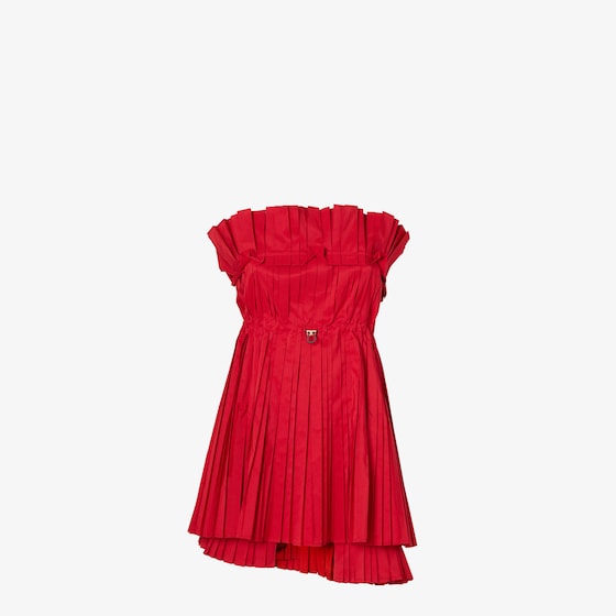 Fendi Short bustier dress with asymmetric double layer hem