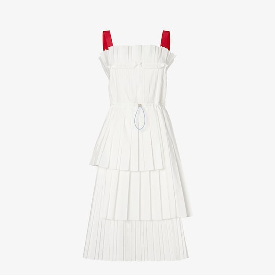 Fendi Midi bustier dress with asymmetric panels on the skirt