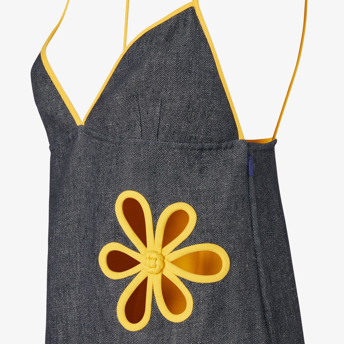 Dress Blue and yellow double denim dress Blue - Image 3/4