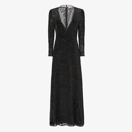 Long dress with a deep V neckline