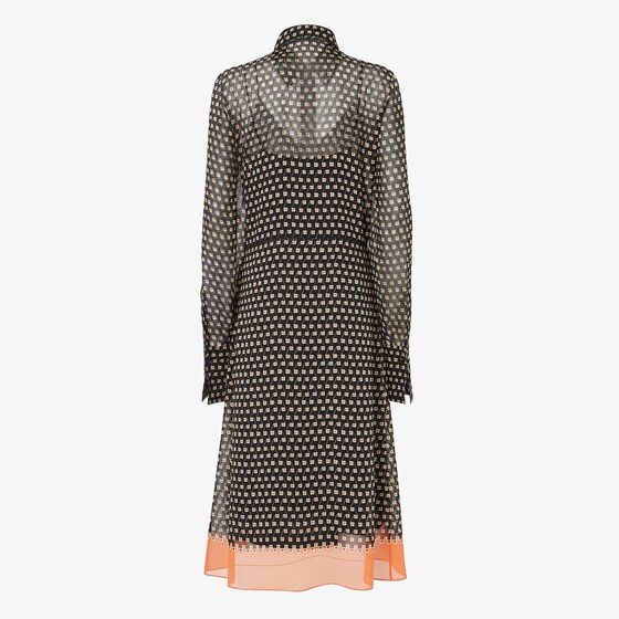 Fendi Flowing midi shirt dress in silk georgette with | Thumbnail 2