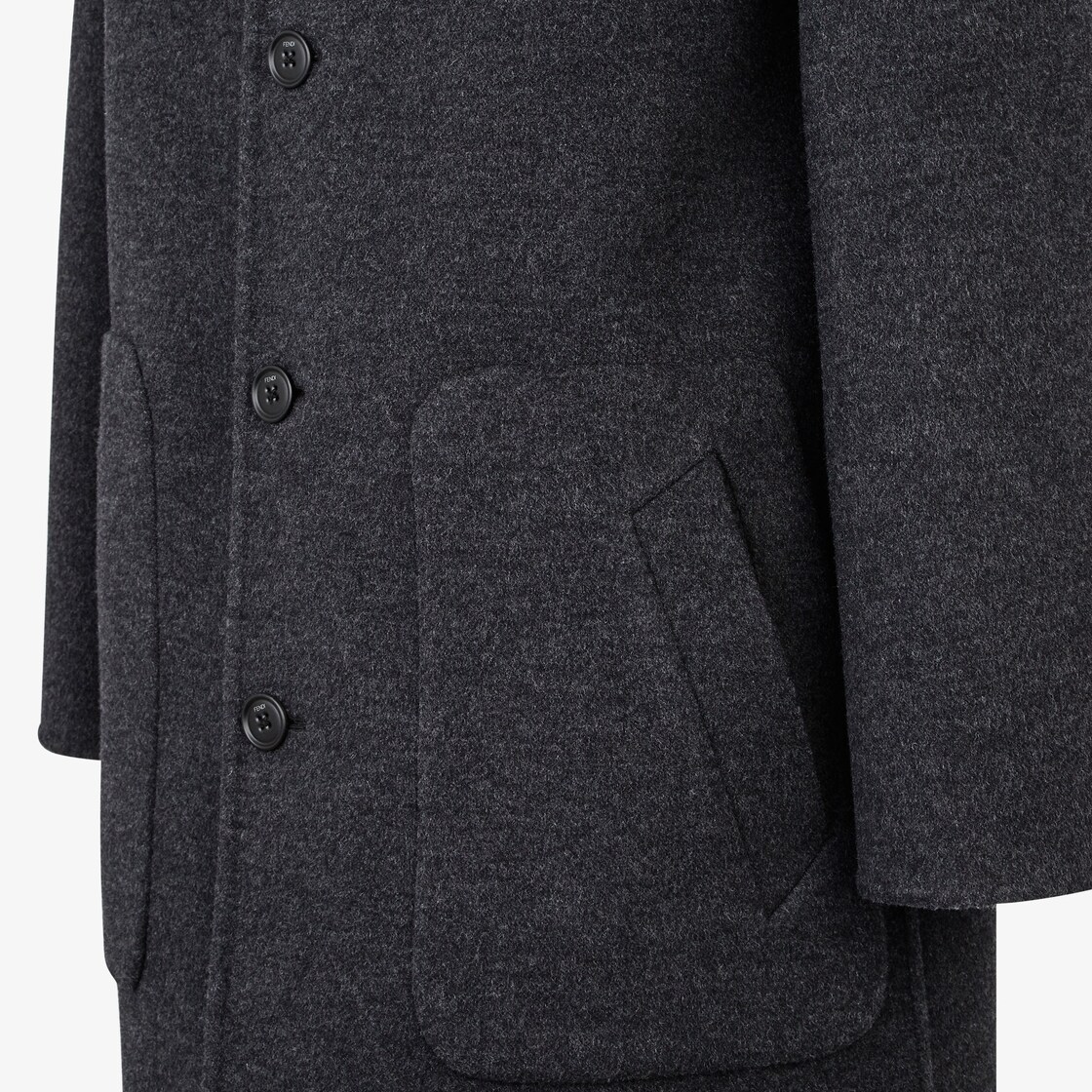 Fendi Reversible Double-Breasted Wool Coat Black Men's - US