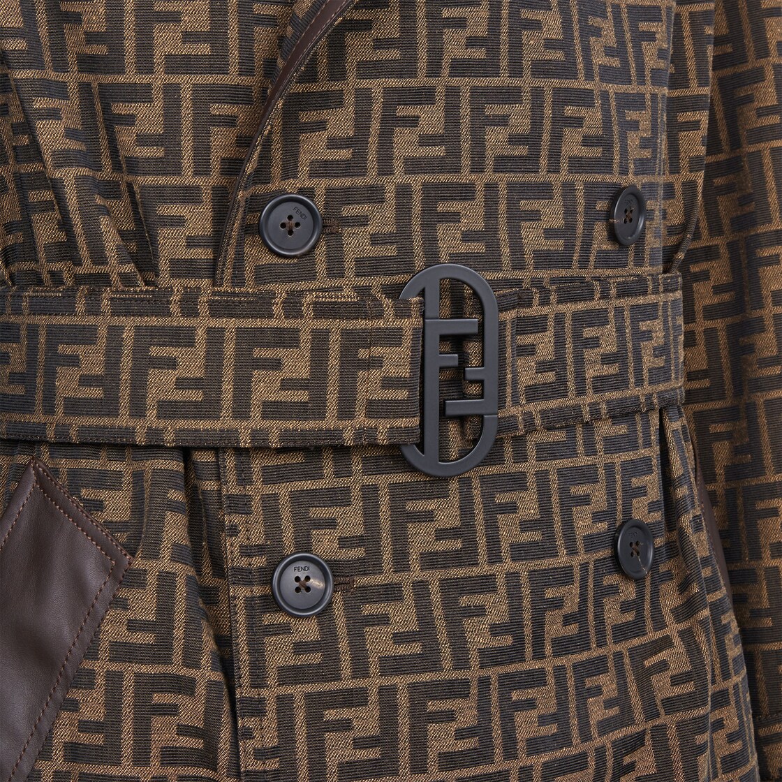 Fendi Reversible Trench Coat In Marrone