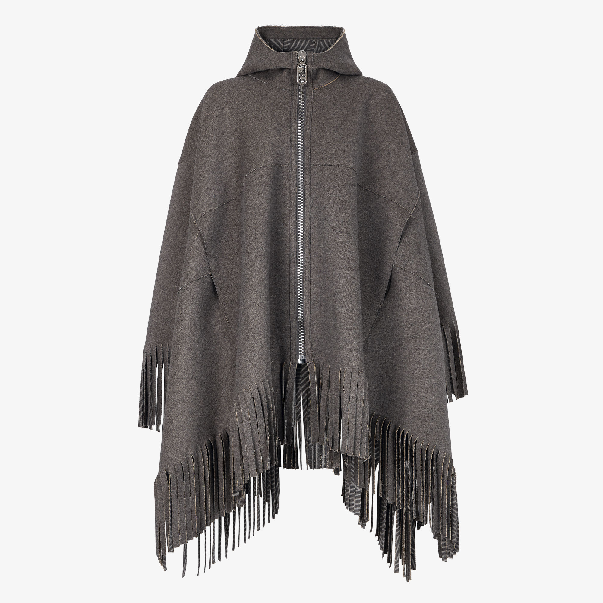 fendi black and white poncho