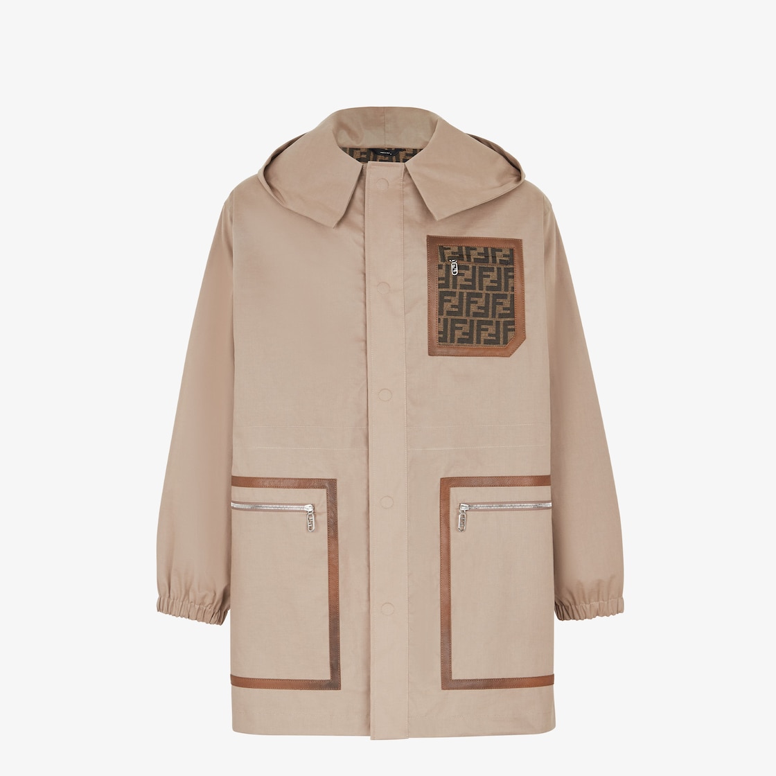 FENDI Hooded coated canvas-jacquard ski jacket