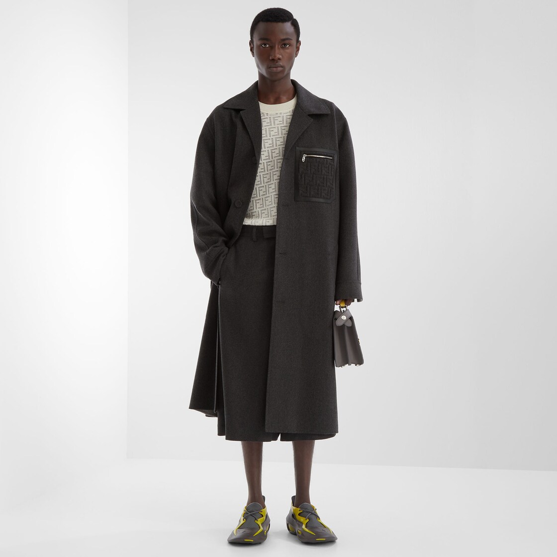 Coat Grey cashmere coat Fendi