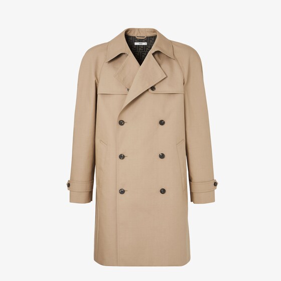 Fendi Trench Coat In Beige