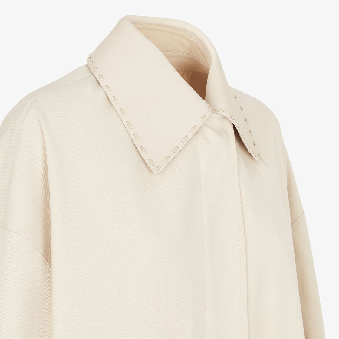 Overcoat Cream gabardine trench coat White - Image 3/4