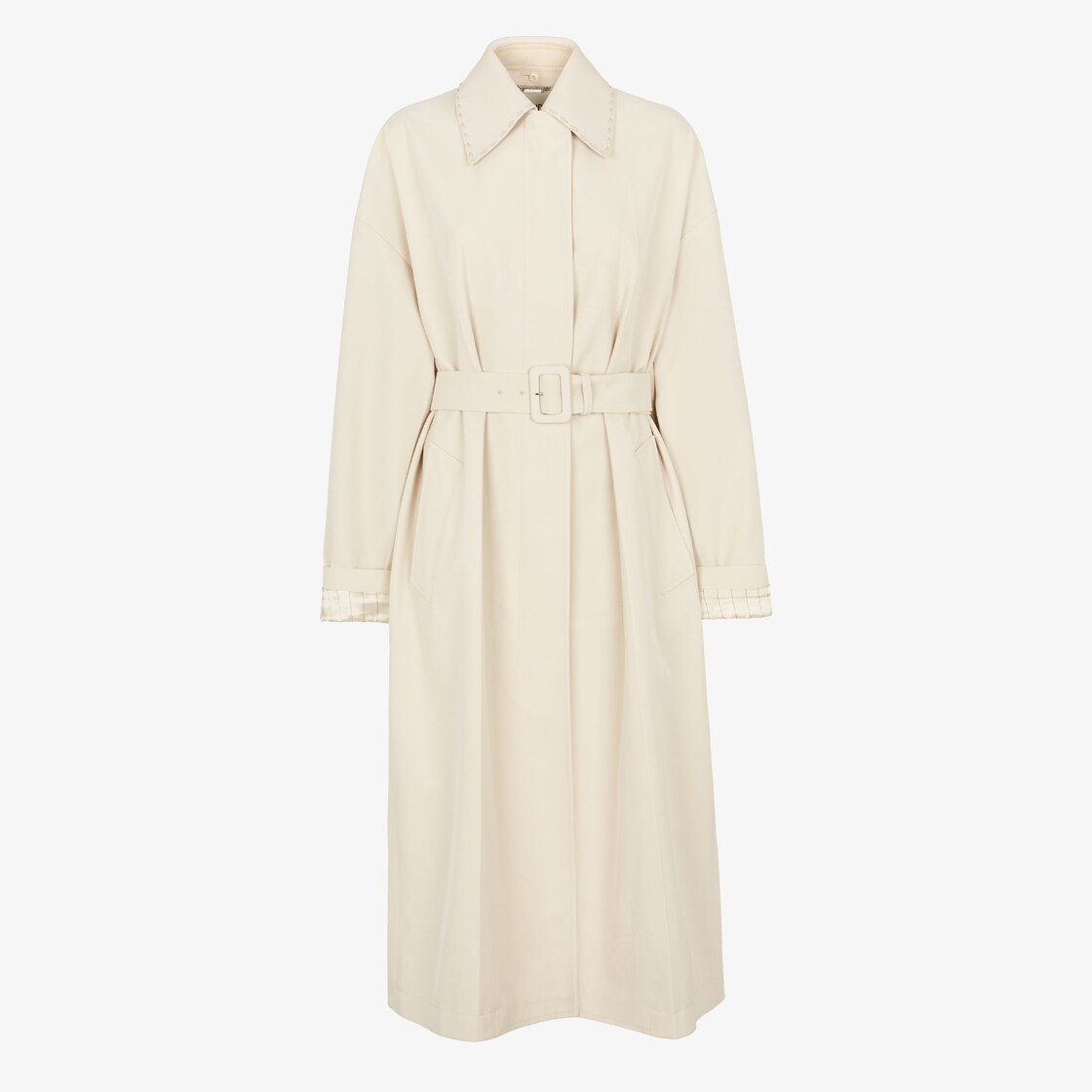 Overcoat Cream gabardine trench coat White - Image 4/4