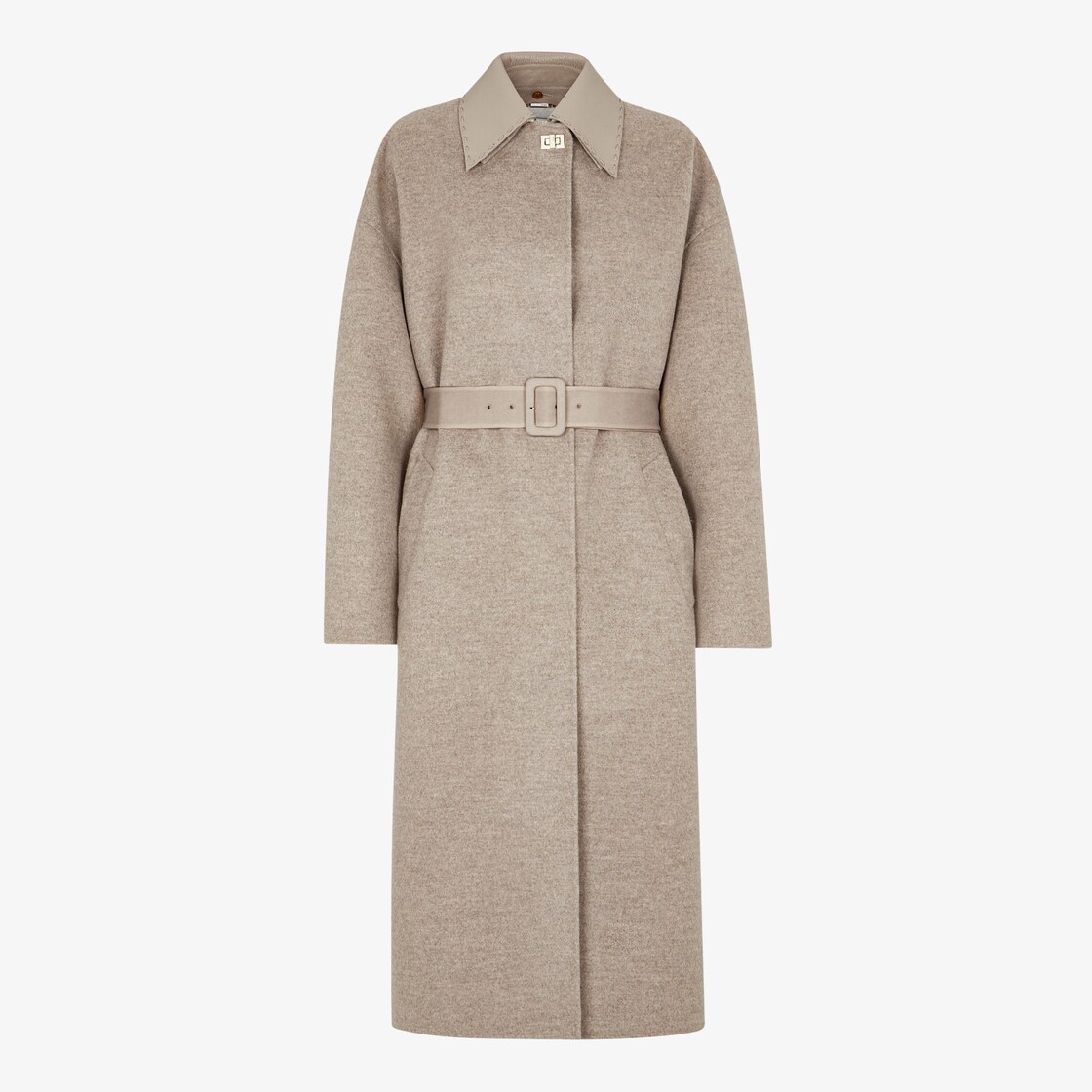 Overcoat Dove grey cashmere trench coat Fendi