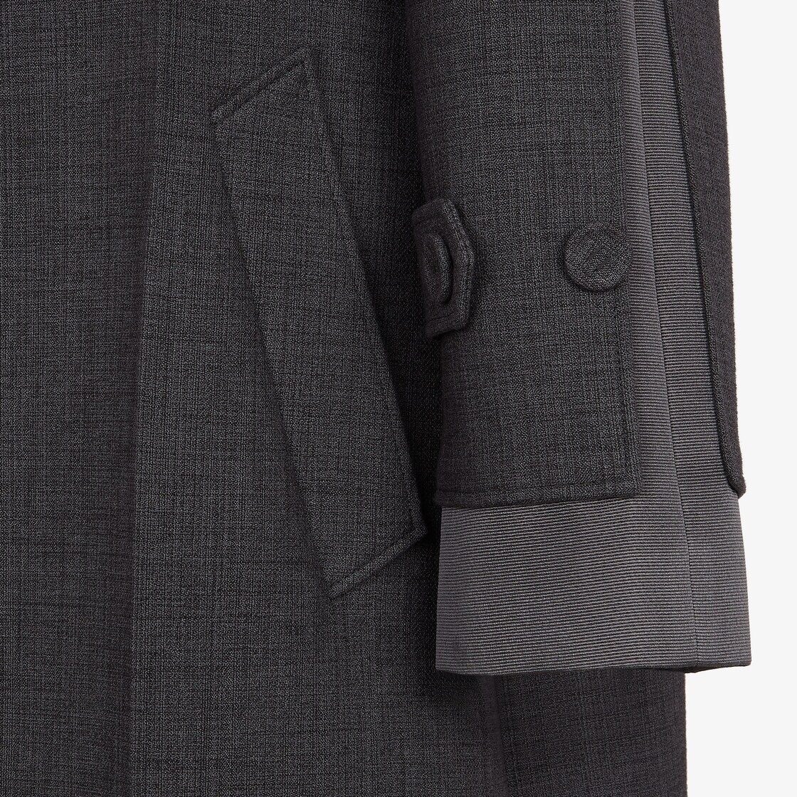 Overcoat Grey natté fabric car coat Grey - Image 3/4