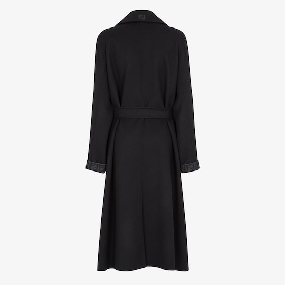 Fendi Midi coat with a large lapel collar and matching belt at | Thumbnail 2
