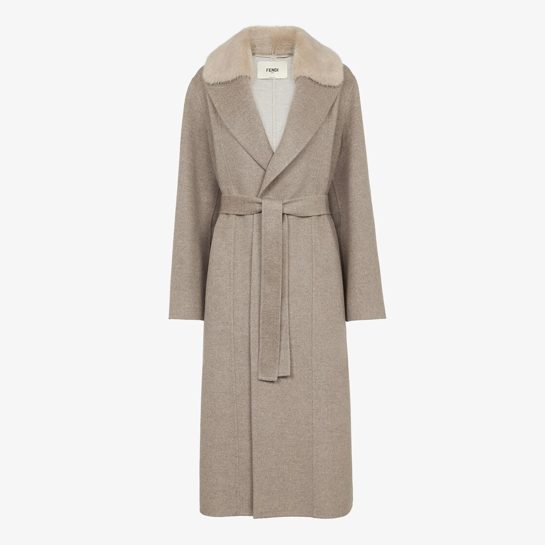 Manteau Manteau en cachemire couleur taupe Fendi