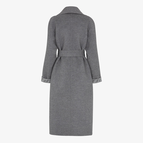 Fendi Midi coat with a large shawl collar and matching belt at | Thumbnail 2
