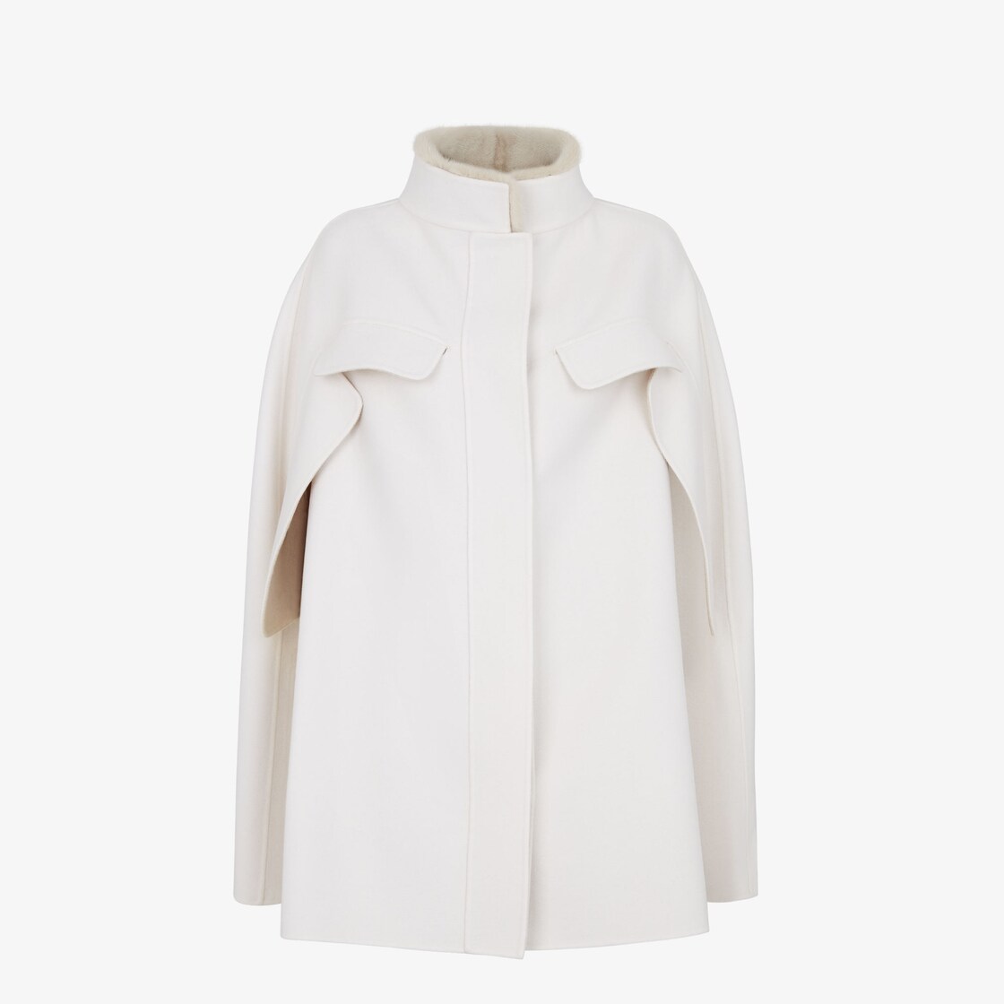 Coat White cashmere cape White - Image 1/4