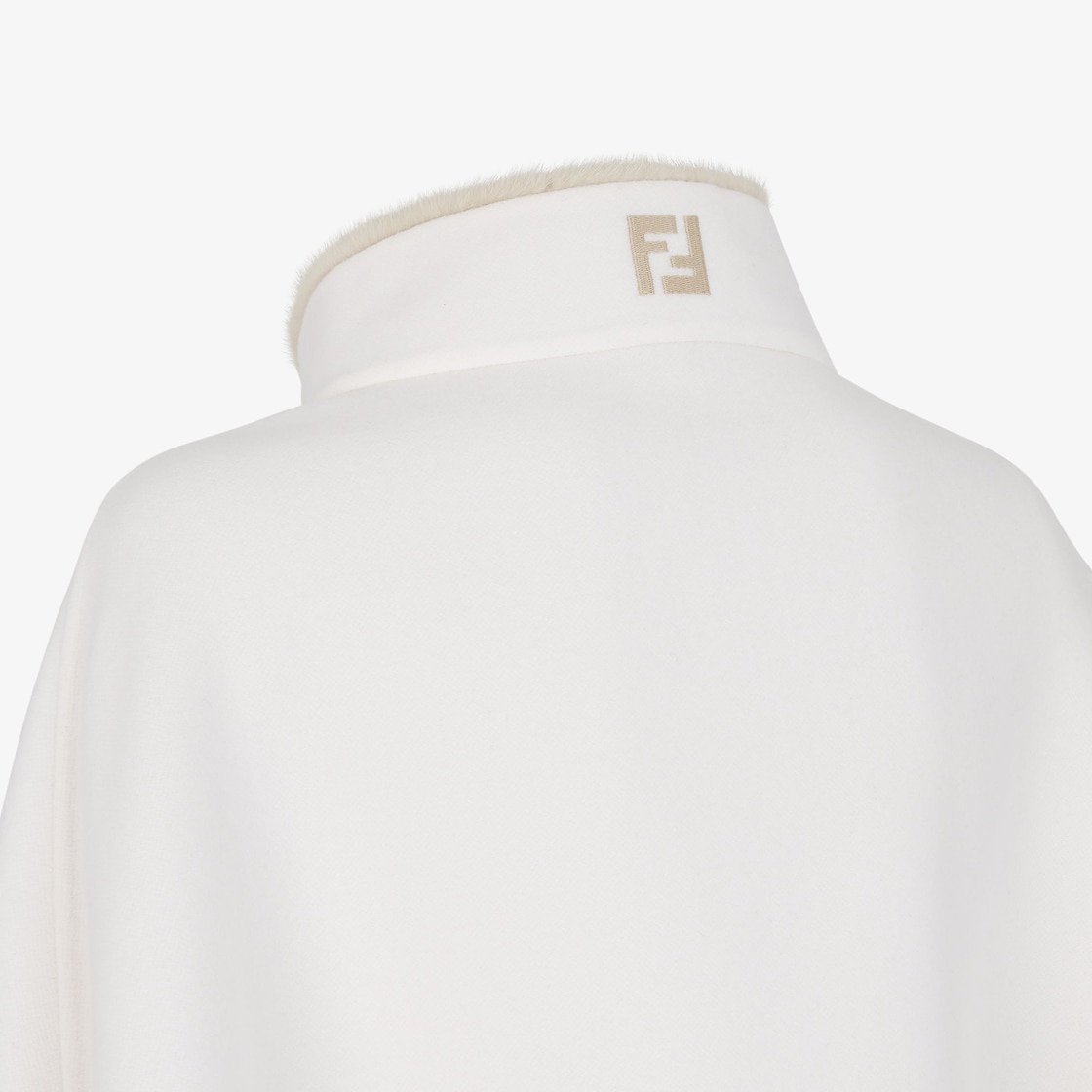 Coat White cashmere cape White - Image 3/4