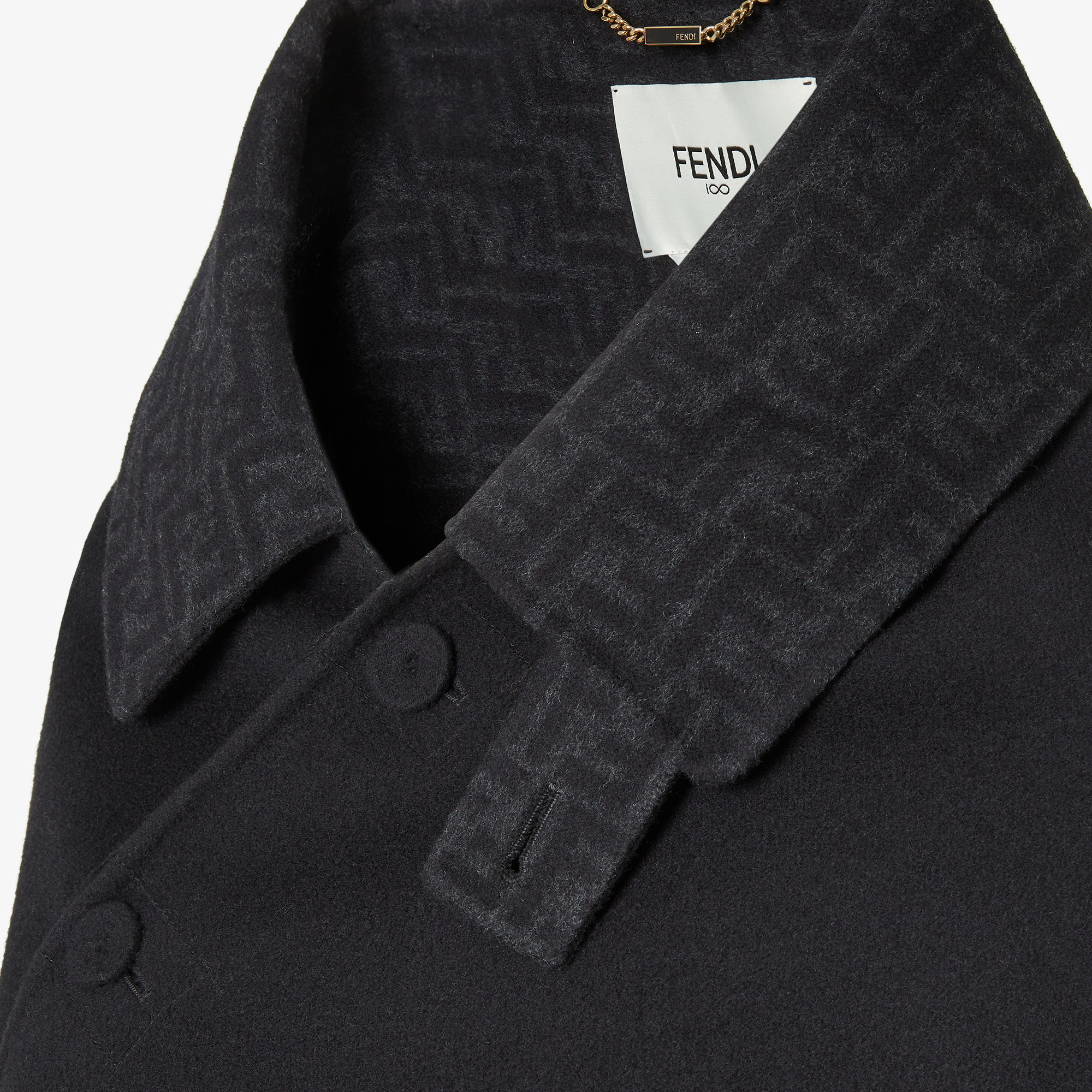 FENDI ピーコート 黒 FENDI（フェンディ）コート 紺 サイズ:48(L位) メンズ