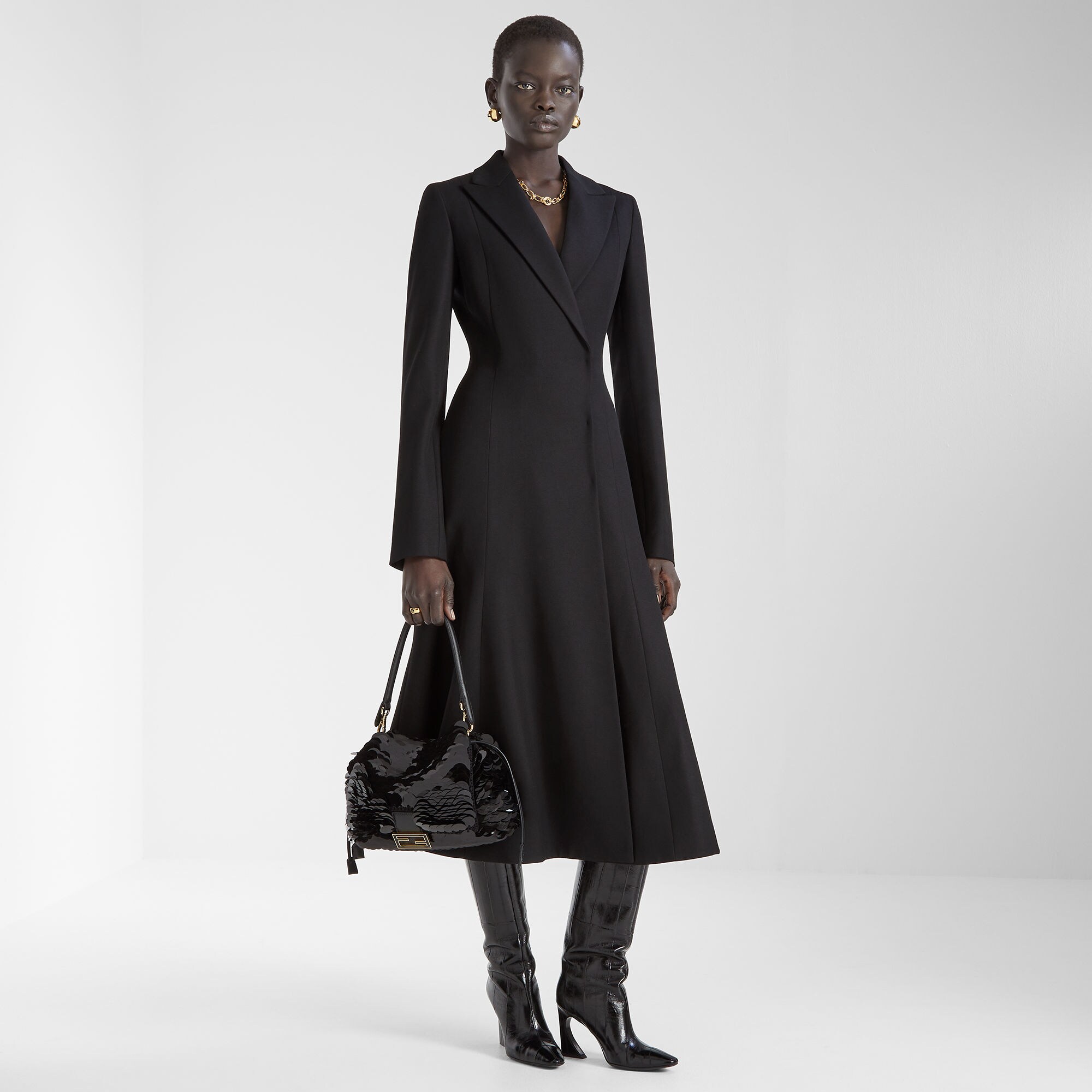 Coat Wool Black | Fendi