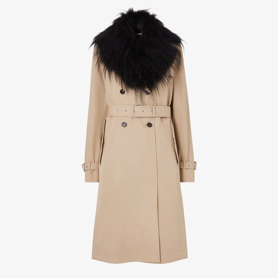 Fendi Trench Coat In Beige