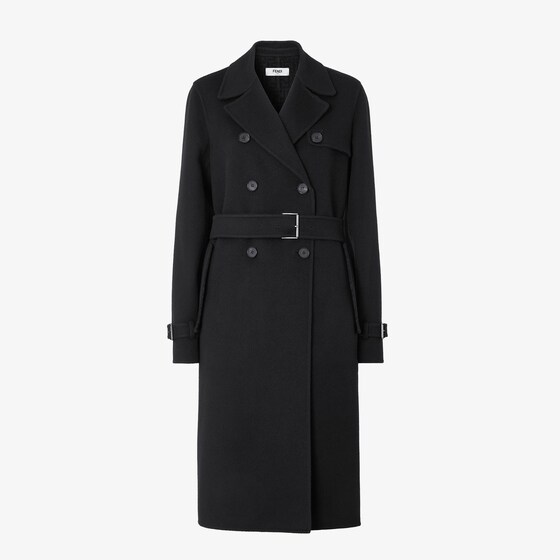 Fendi Trench Coat In Black