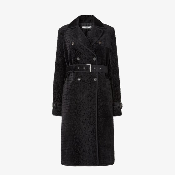 Fendi Coat In Black