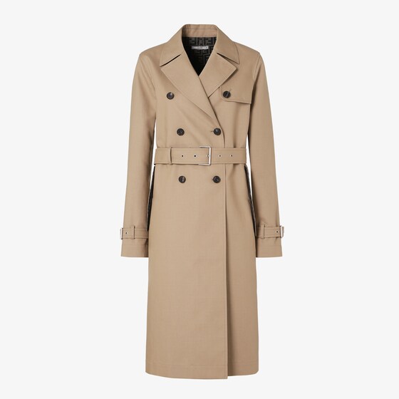 Fendi Trench Coat In Beige