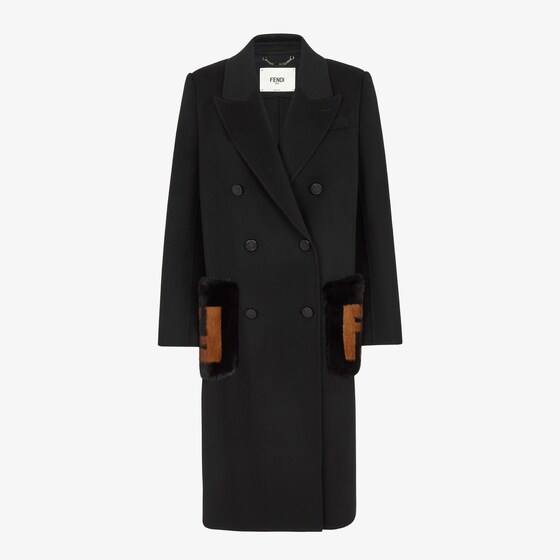 Fendi Coat In Black