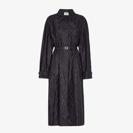 Fendi Overcoat In Black