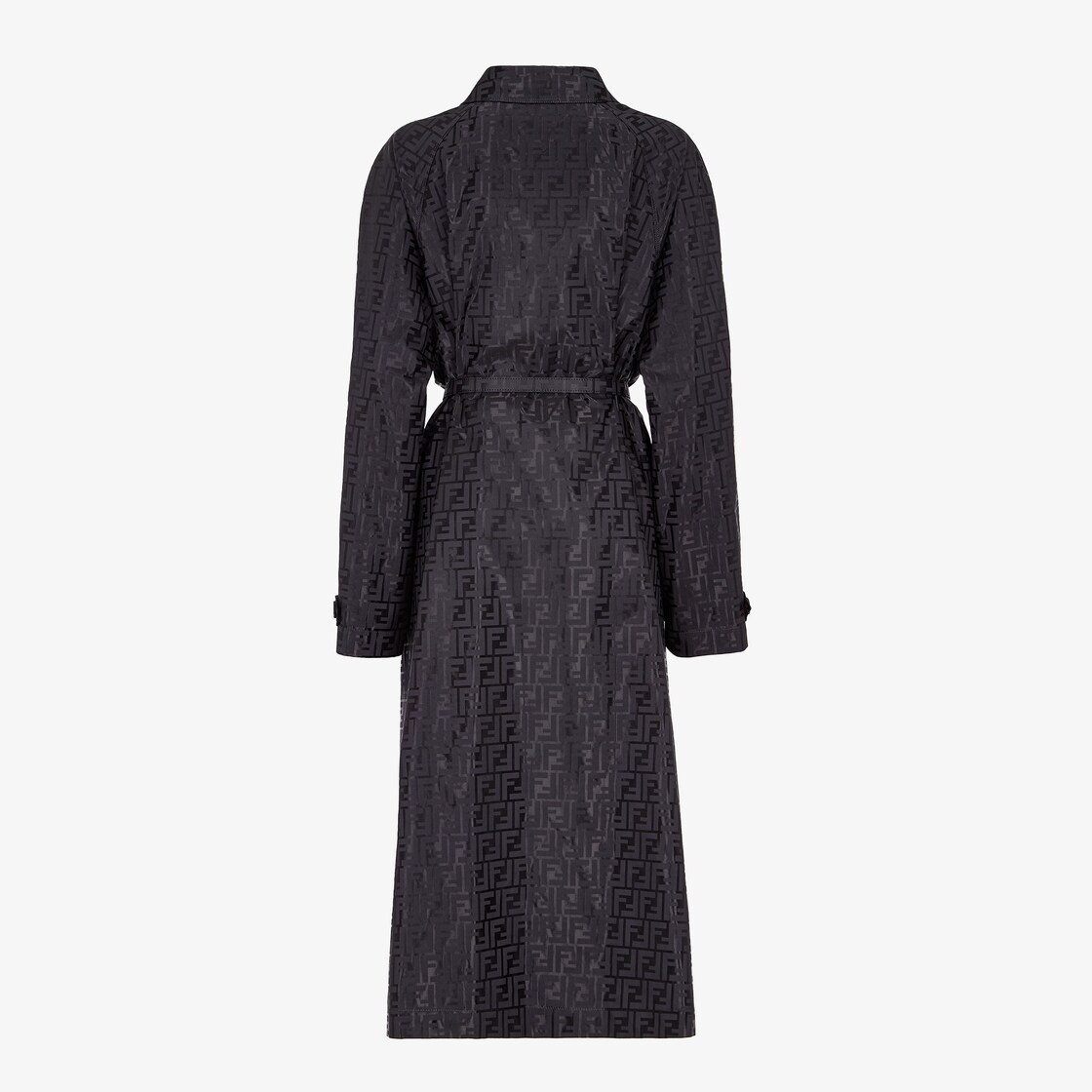 Overcoat Black FF jacquard fabric trench coat Black - Image 2/3