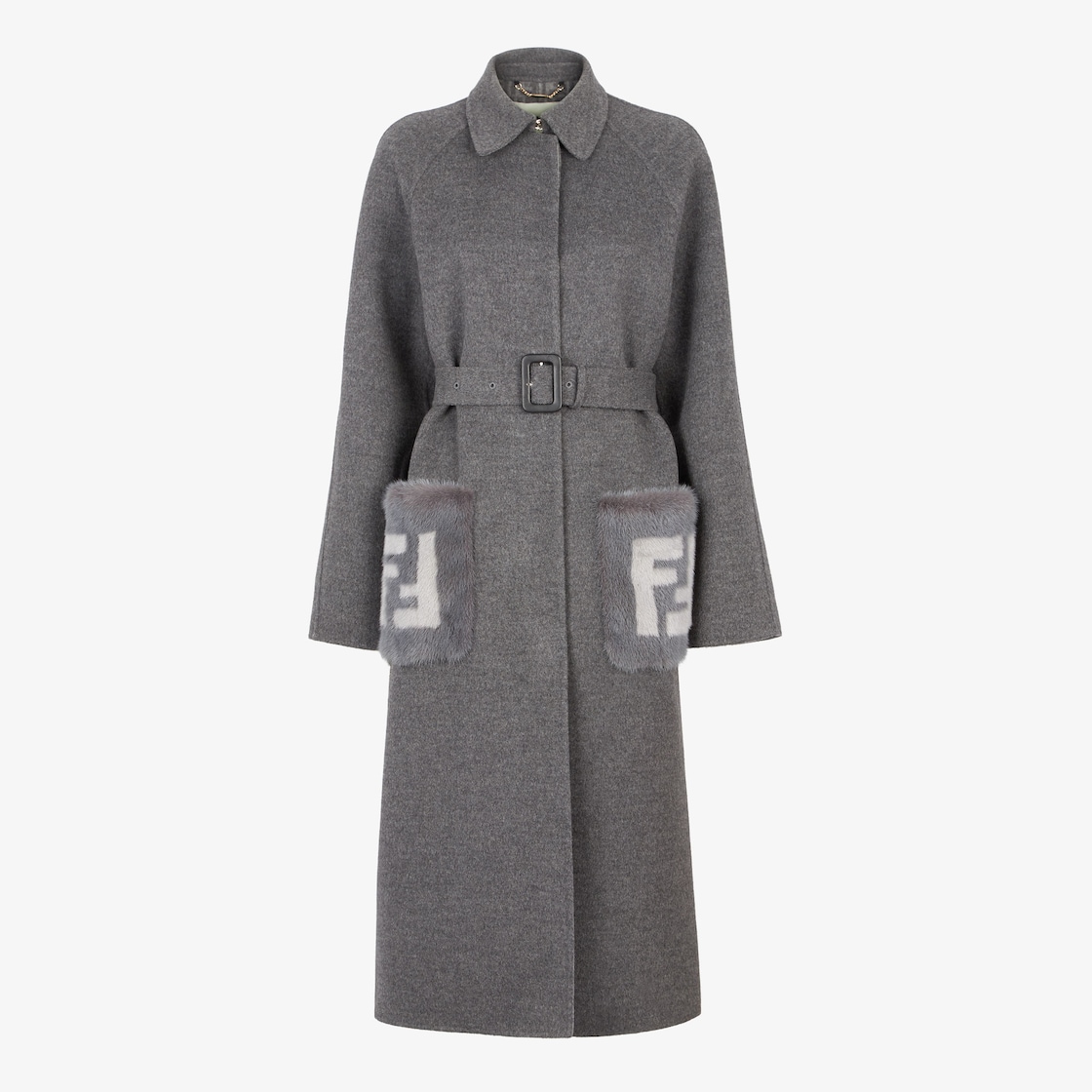 Coat - Grey wool overcoat | Fendi