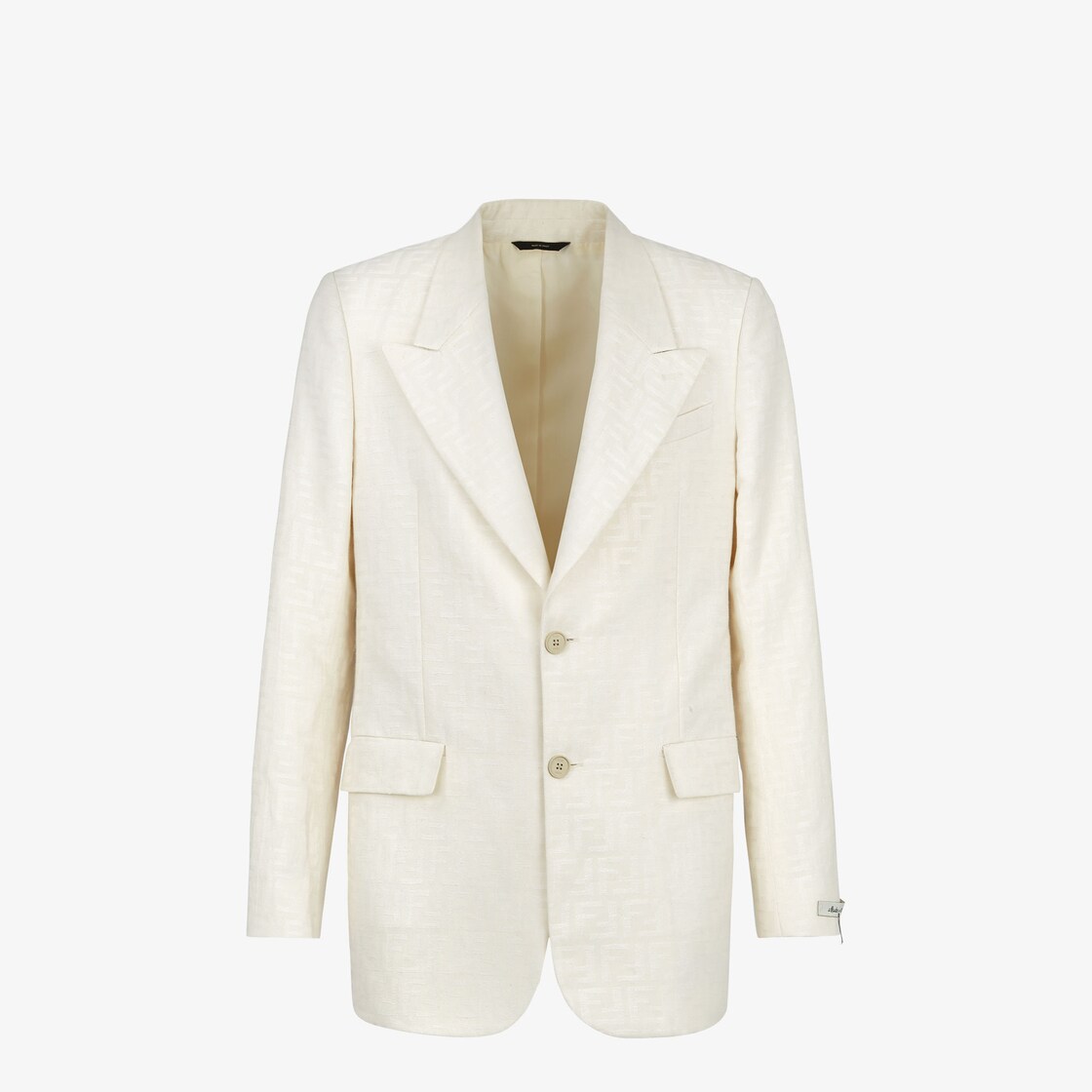 Jacket White FF cotton and linen blazer Fendi